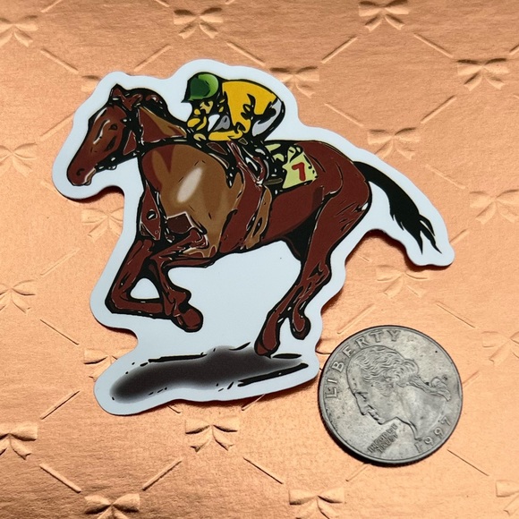 Race Horse Equestrian Horse Gir Boy Cowboy CowGirl Single  Sticker ✨Host Pick✨ - Picture 2 of 3